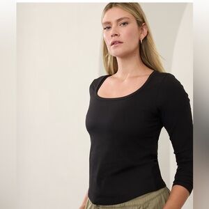 Athleta signature rib square neck top